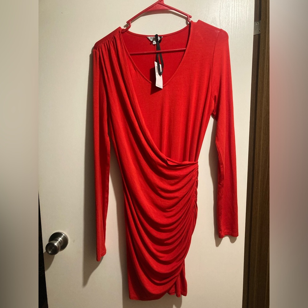 Buffalo by David Bitton Elegant Red Draped Dress